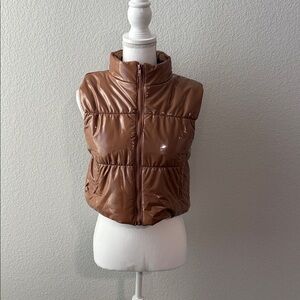 Brown Women's Puffer Vest
